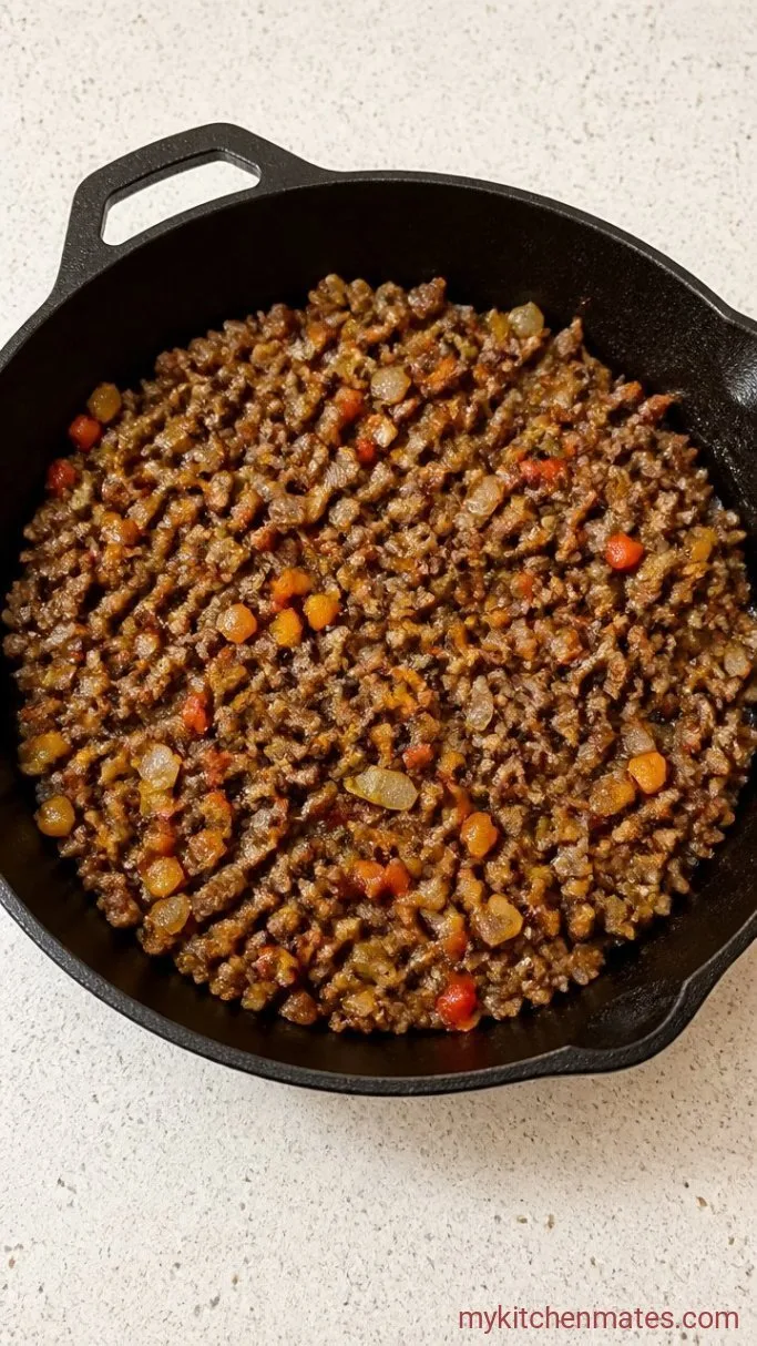 Step 1: Brown the Beef and Veggies