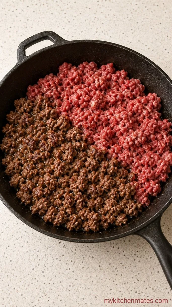 20-Minute Cabbage and Ground Beef Skillet Step 1: Brown the Beef