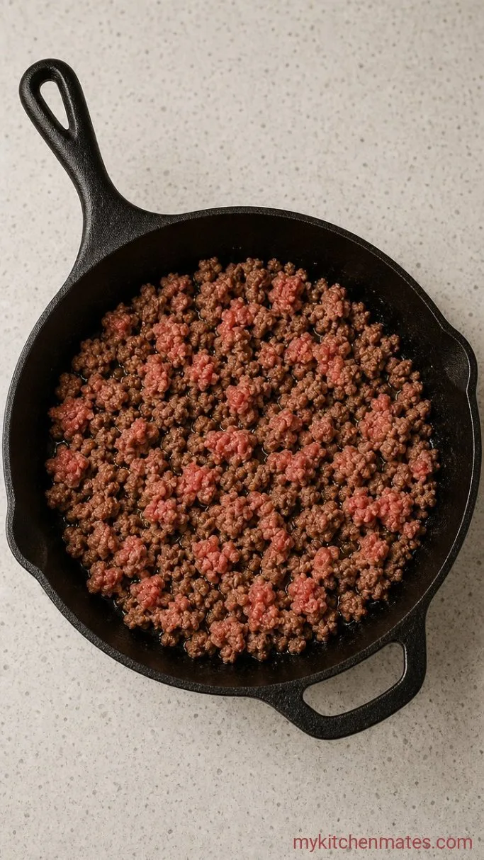 Easy One-Pan Cheesy Ground Beef and Zucchini Skillet Step 1: Brown the Beef