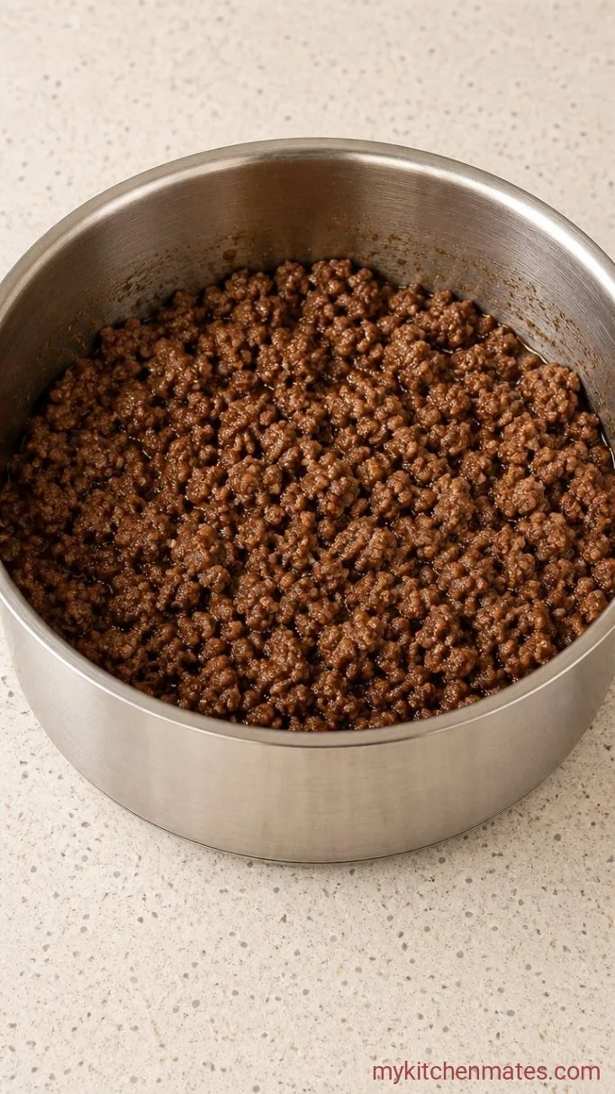 Quick One-Pot Creamy Beef and Garlic Pasta Step 1: Brown the Beef