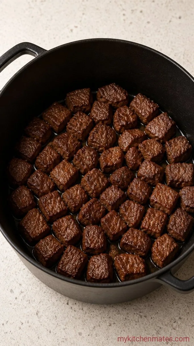Quick One-Pot Beef and Lentil Soup Step 1: Brown the Beef