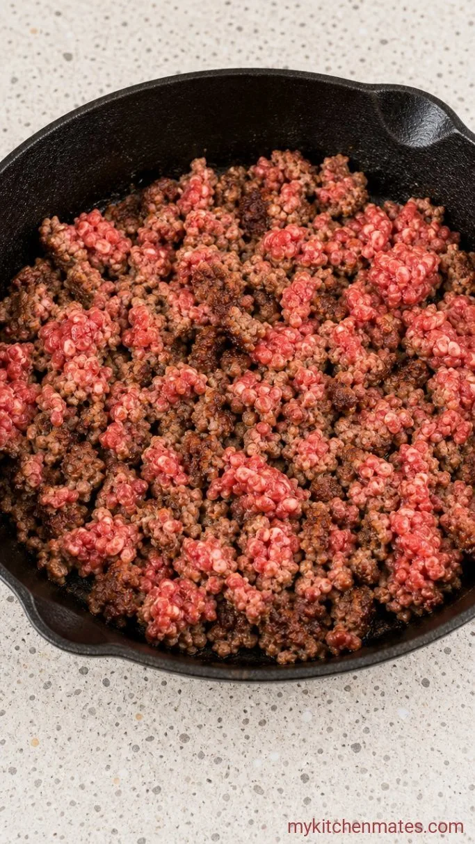 15-Minute Korean BBQ Ground Beef Step 1: Brown the Beef