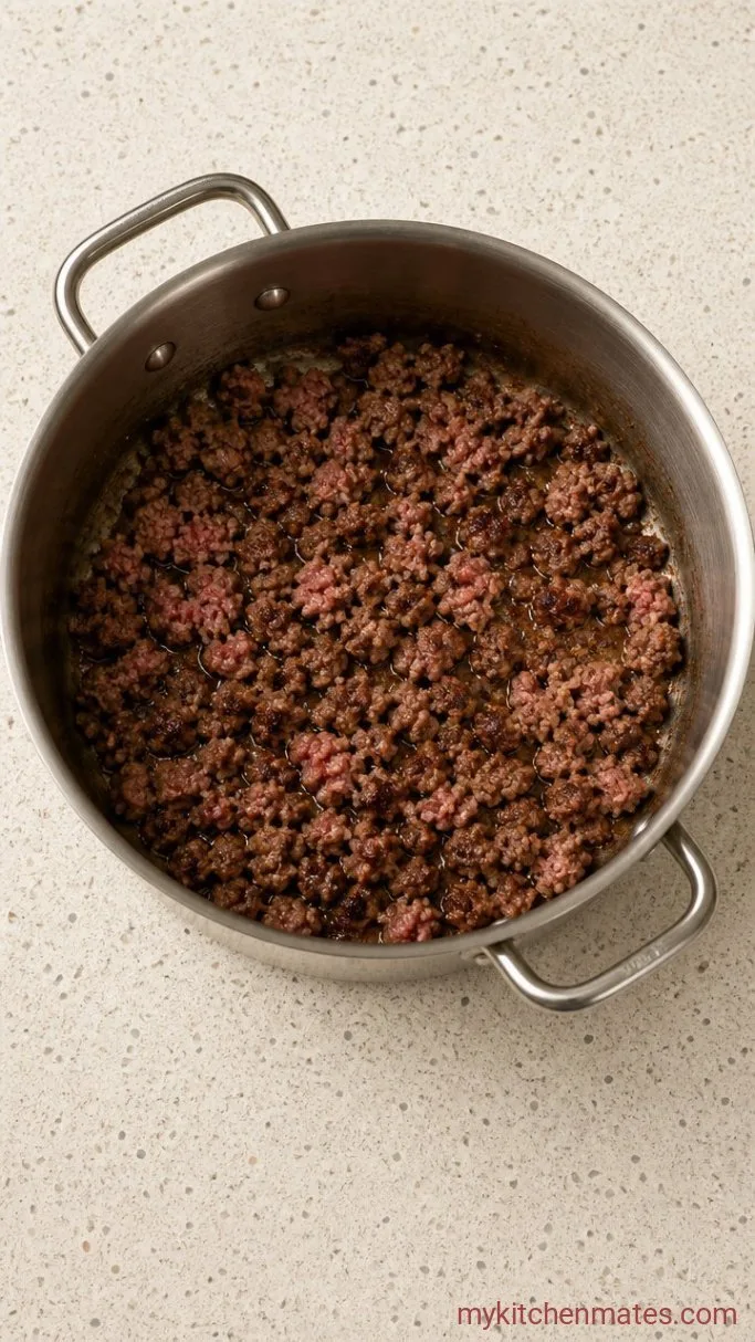 Hearty Hamburger Potato Soup (One-Pot, 45 Minutes) Step 1: Brown the Beef
