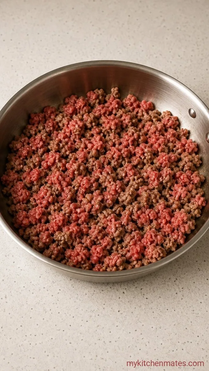 Easy Crockpot Taco Meat Step 1: Brown the Beef