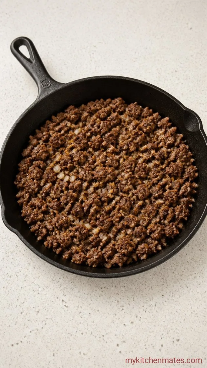 30-Minute Low Carb Taco Casserole Step 1: Brown the Beef