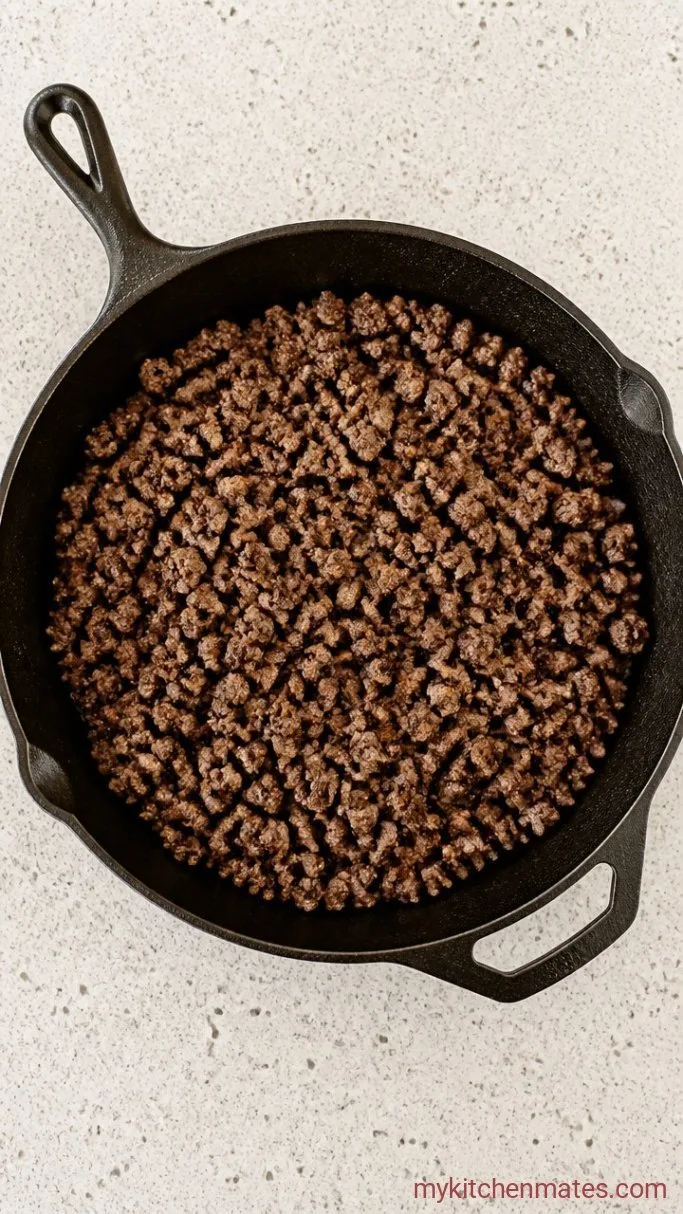 Loaded Nachos Con Carne (Sheet Pan Dinner) Step 1: Brown the Beef
