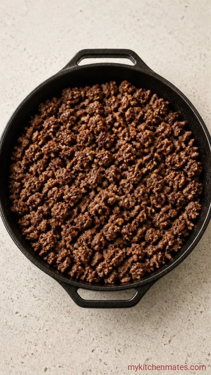 One-Pan Taco Skillet Dinner in 30 Minutes Step 1: Brown the Beef