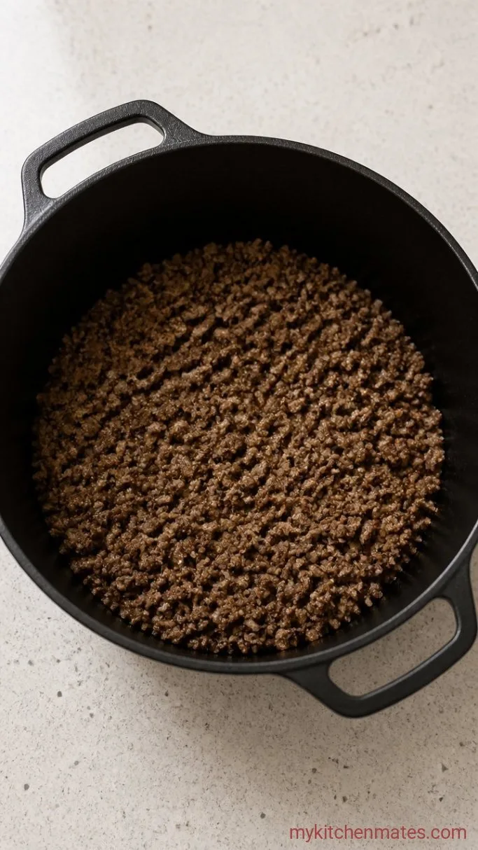 Quick 30-Minute Beef Chili Beans Step 1: Brown the Beef