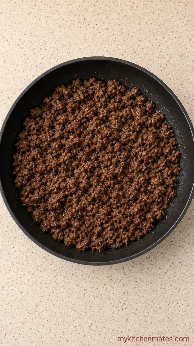 One-Pot Creamy Rotel Pasta with Ground Beef Step 1: Brown the Ground Beef