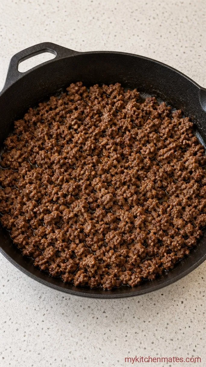 30-Minute Creamy Rotel Pasta With Ground Beef Step 1: Brown the Ground Beef