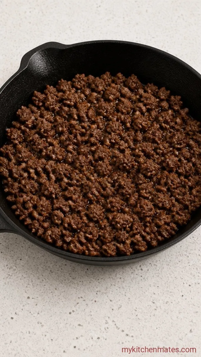 5-Ingredient Taco Chili (Crockpot) Step 1: Brown the Ground Beef