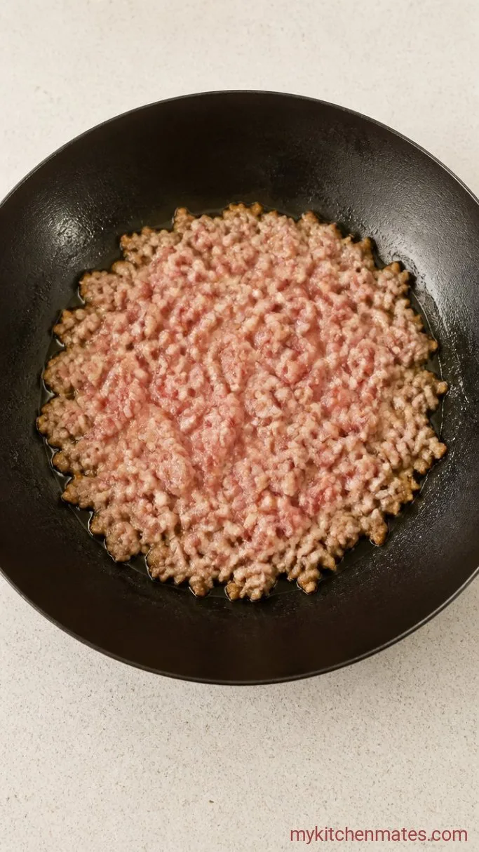 Step 1: Brown the Ground Chicken
