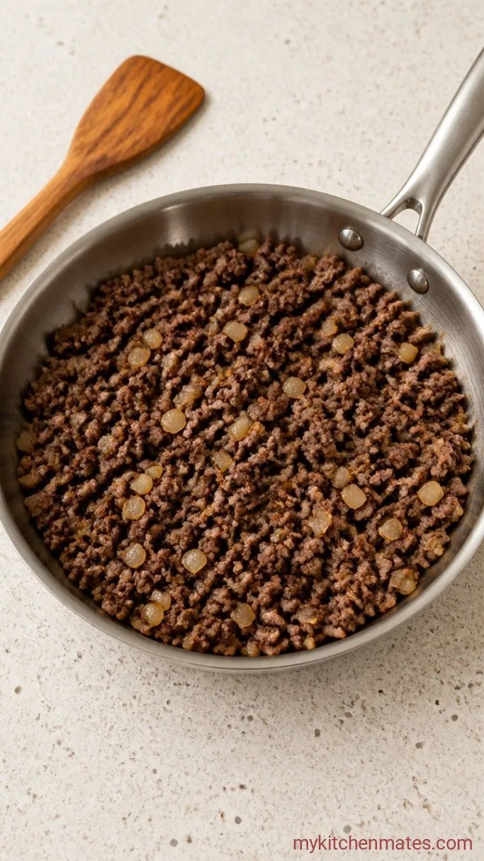 Step 1: Brown the Meat and Onion
