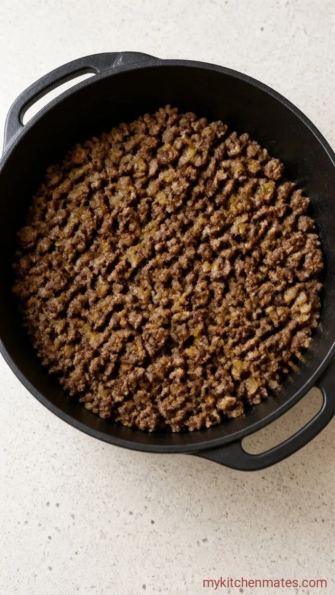 Step 1: Brown the Meat and Onion