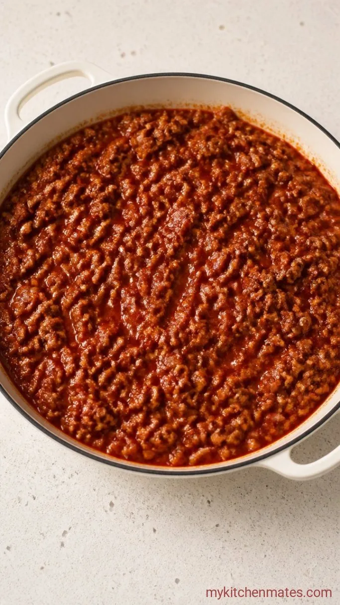 30-Minute Tortellini Lasagna Bake Step 1: Brown the Meat Sauce