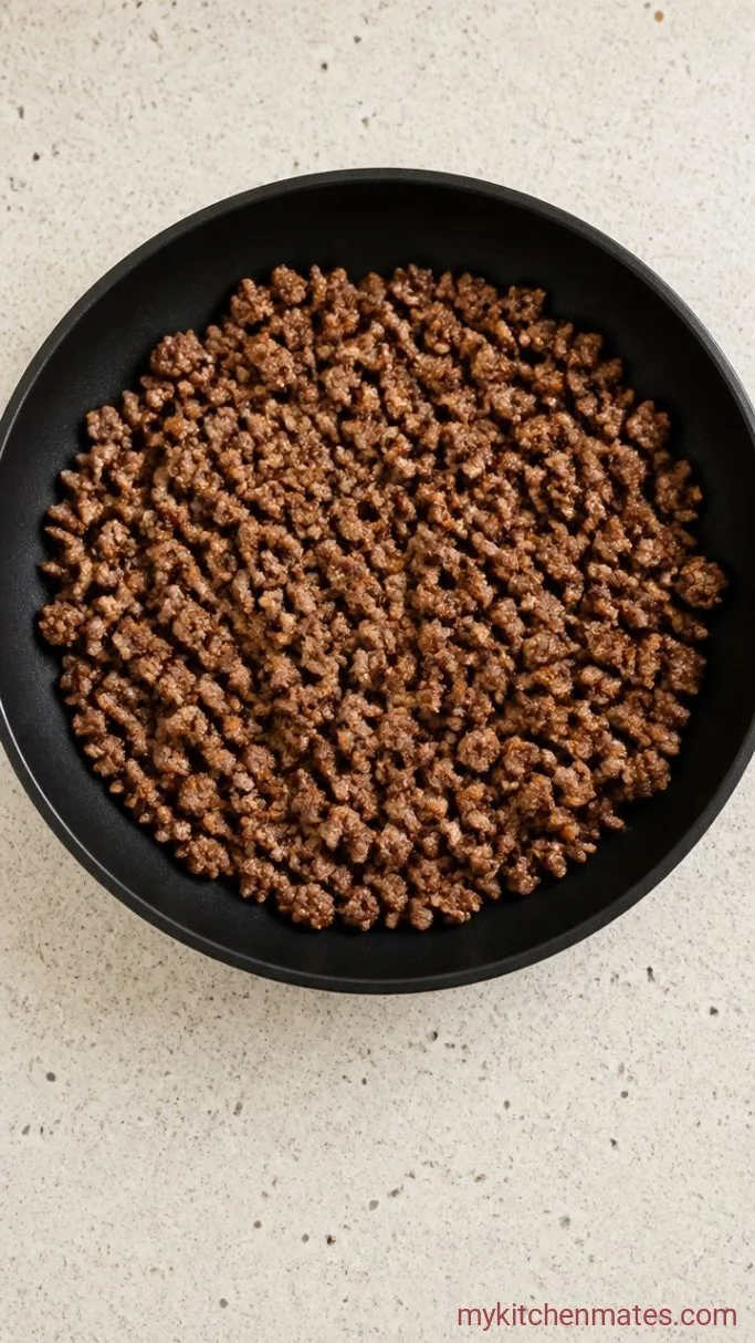 30-Minute Low Carb Pizza Casserole Step 1: Brown the Meat
