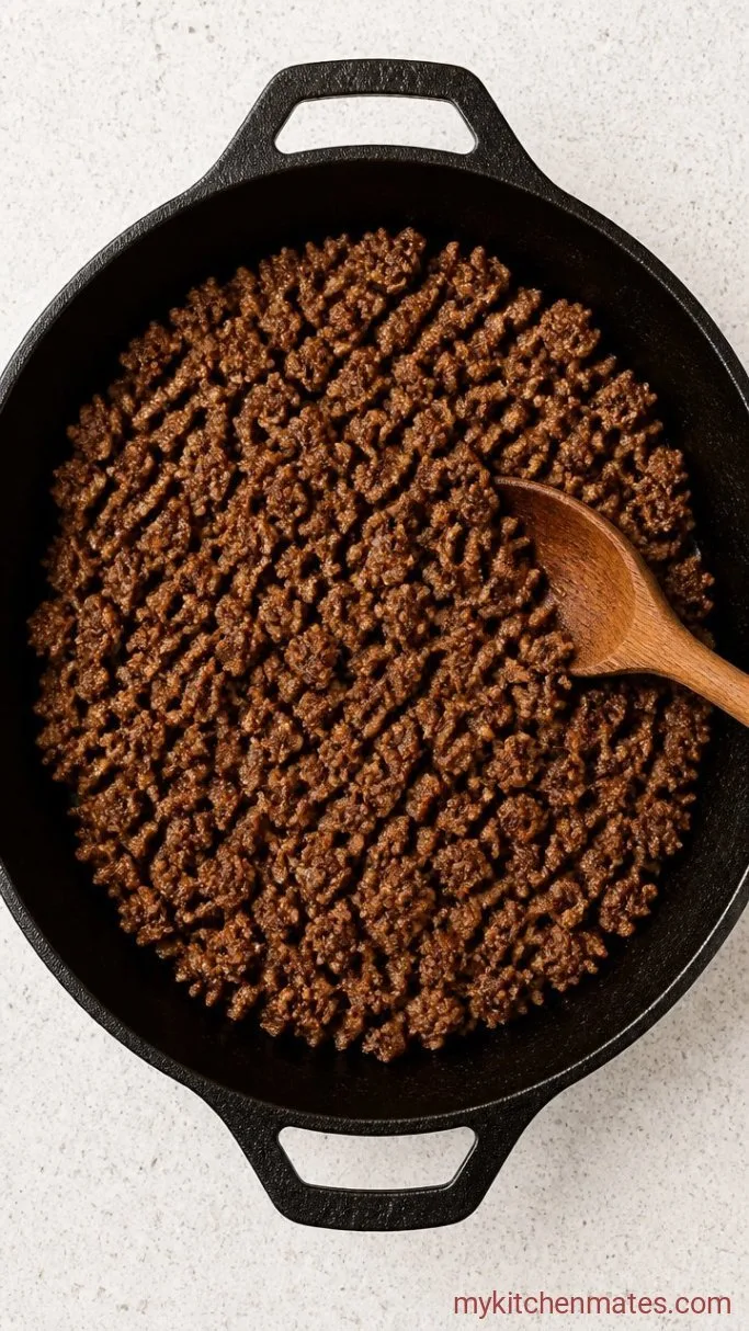 Easy No-Boil Baked Ravioli Casserole Step 1: Brown the Meat