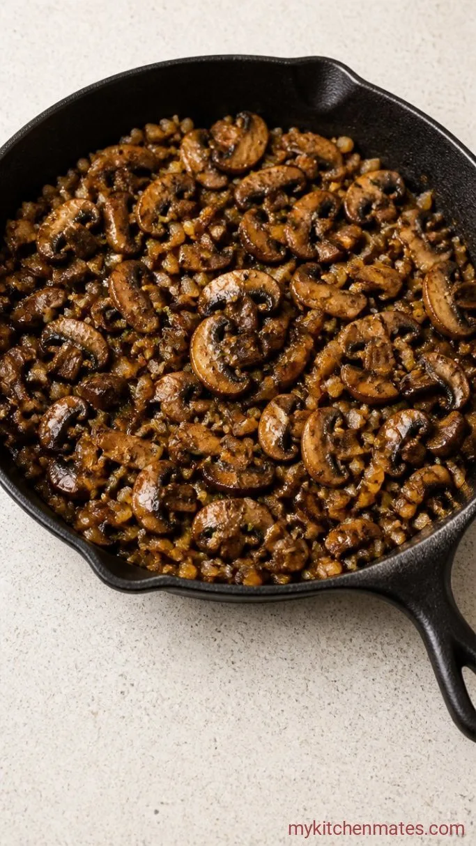 Creamy Mushroom Lasagna Bake Step 1: Brown the Mushrooms