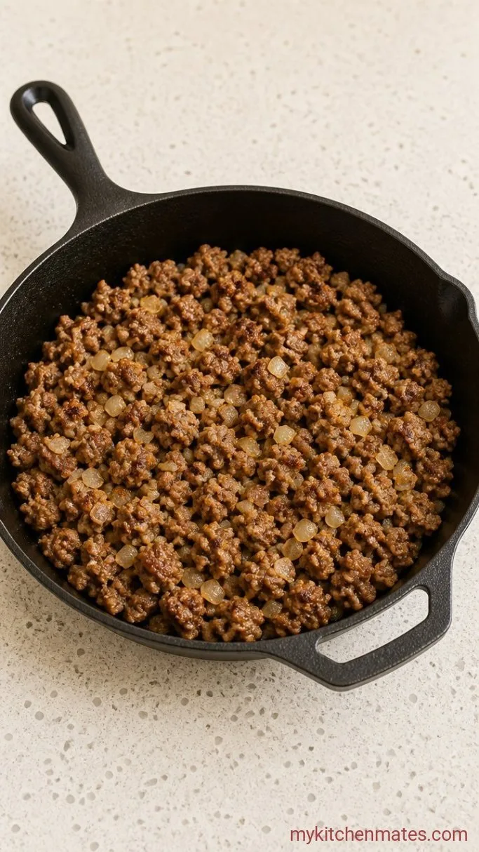 Hearty Italian Stuffed Peppers with Sausage and Mozzarella Step 1: Brown the Sausage and Onions