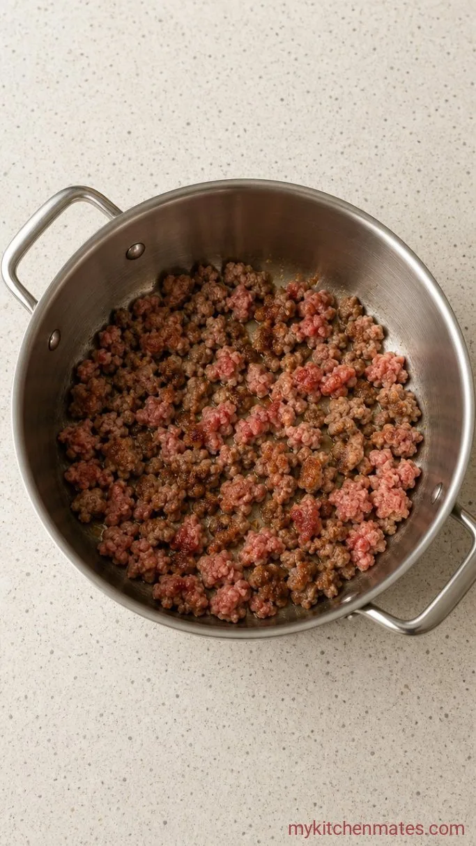 Creamy Parmesan Italian Sausage Soup Step 1: Brown the Sausage