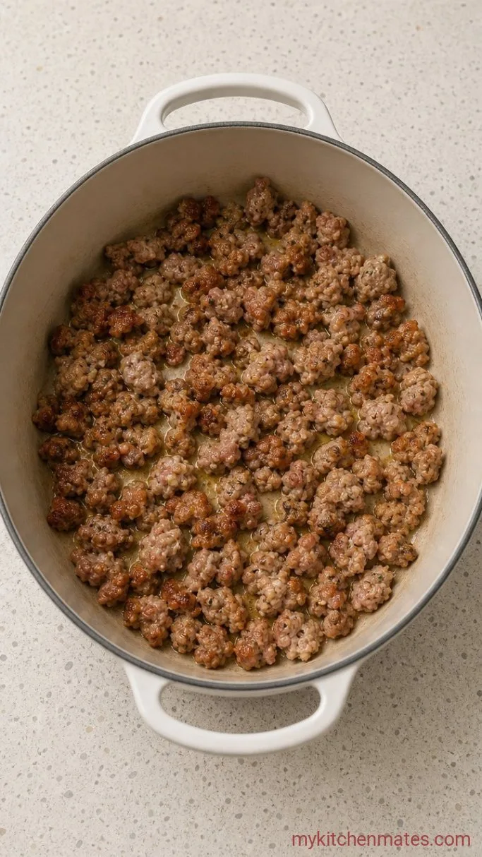 Step 1: Brown the Sausage