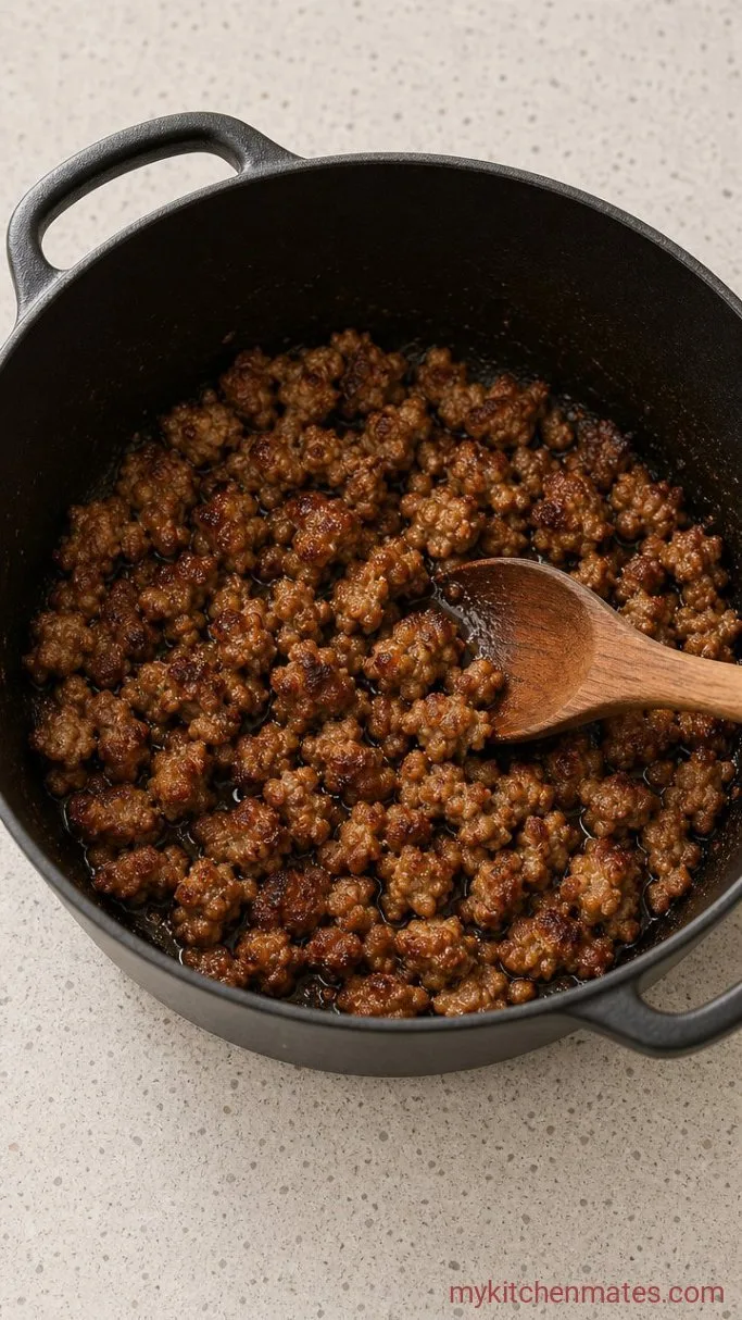 Creamy Italian Sausage Potato Soup in One Pot Step 1: Brown the Sausage