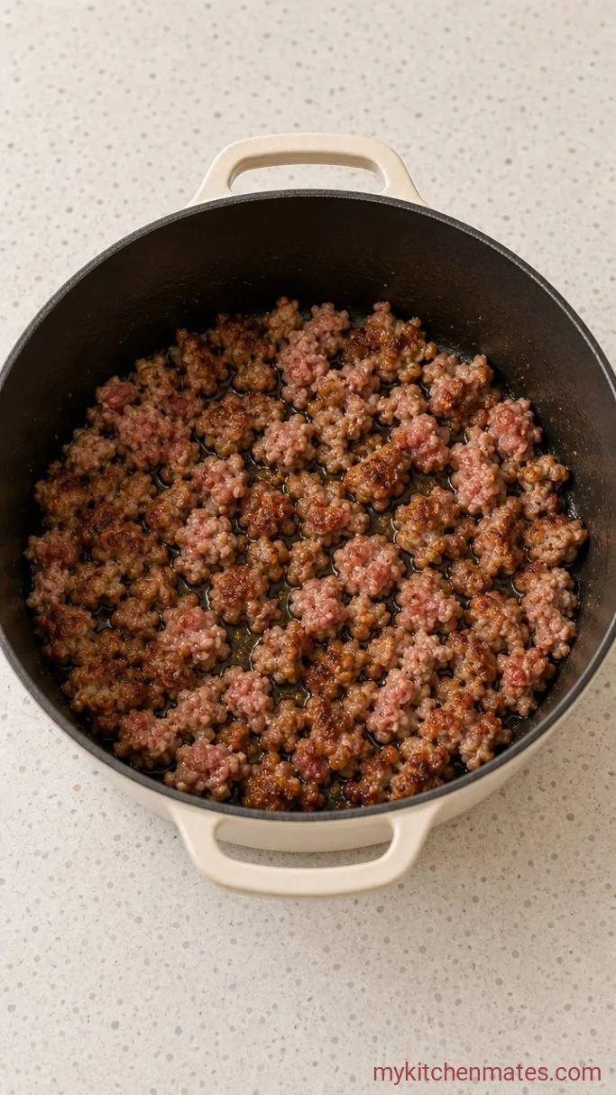 Step 1: Brown the Sausage