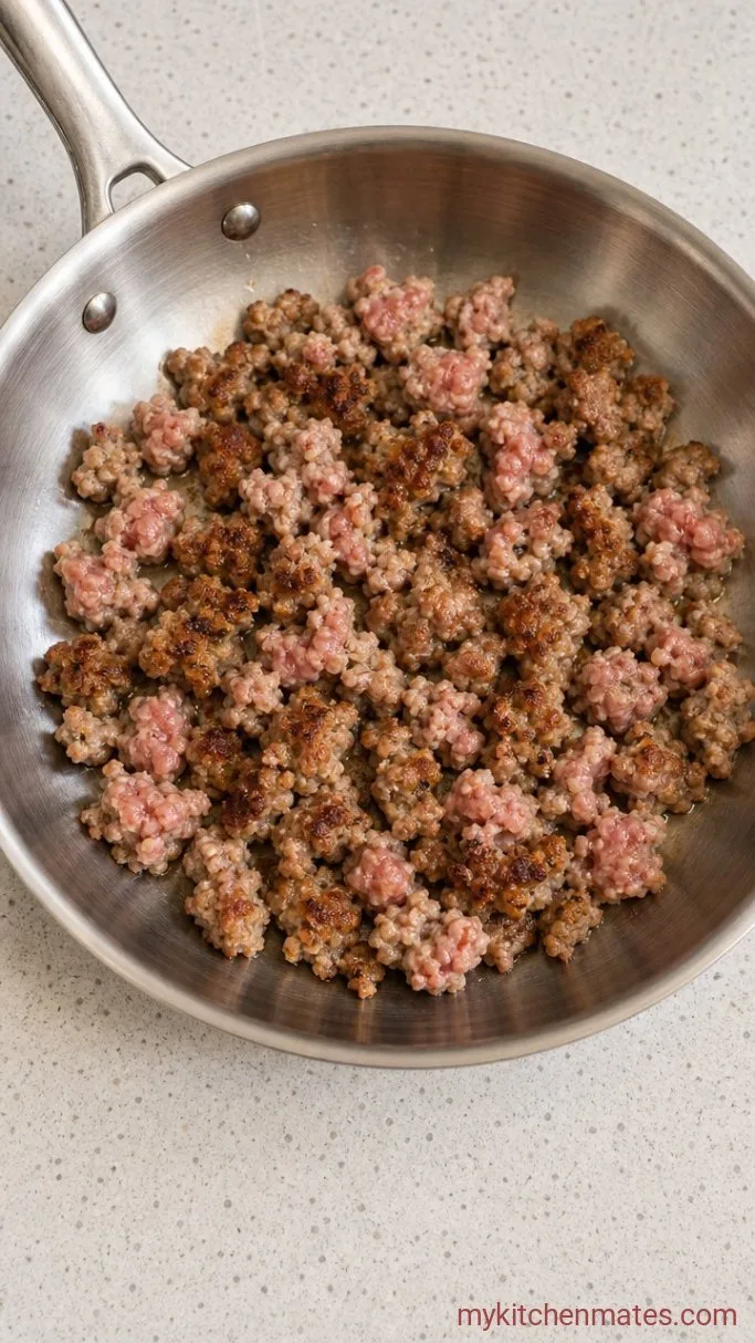 30-Minute Creamy Sausage Pasta Step 1: Brown the Sausage