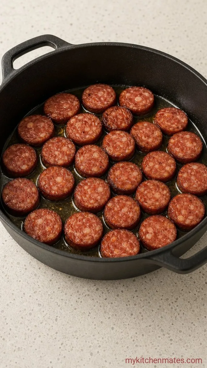 20-Minute One Pot Smoked Sausage Pasta Step 1: Brown the Sausage