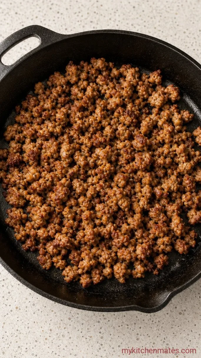 Make-Ahead Breakfast Casserole with Sausage and Cheddar Step 1: Brown the Sausage