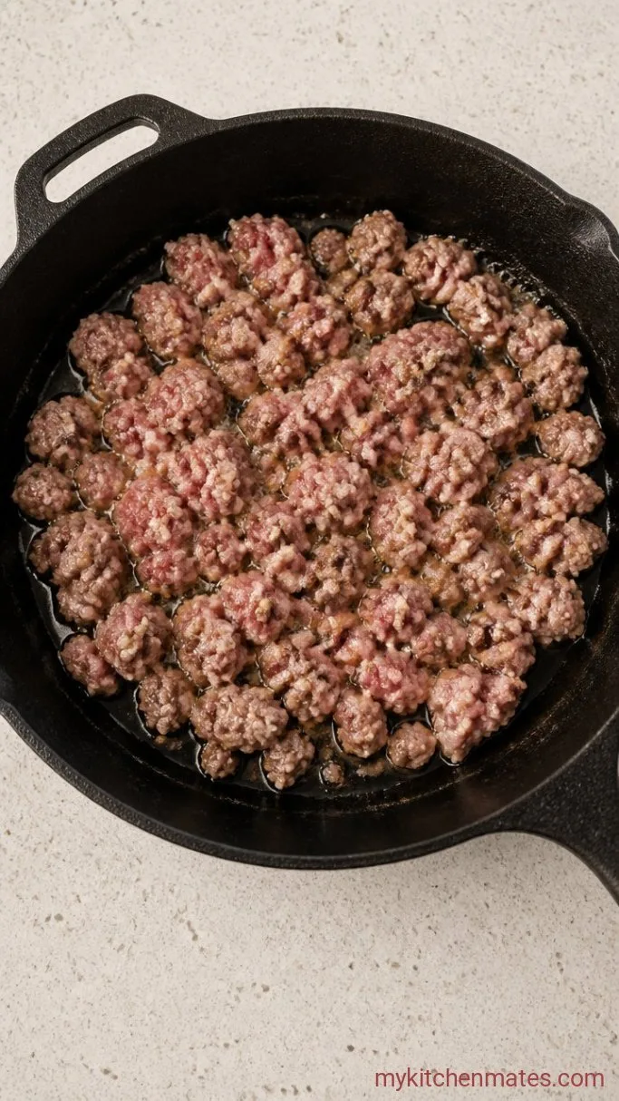 30-Minute Creamy Italian Sausage Ravioli Step 1: Brown the Sausage