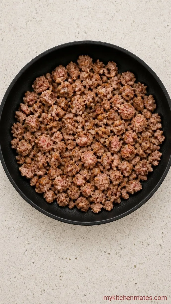 20-Minute Keto Breakfast Burrito Step 1: Brown the Sausage