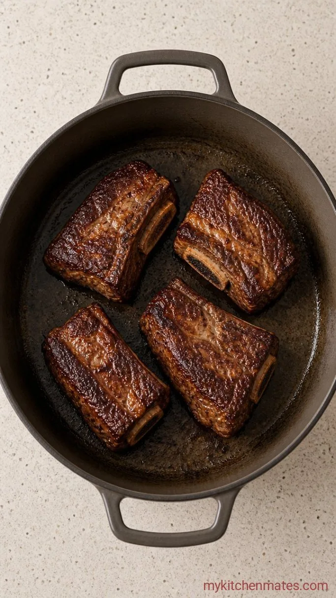 Slow-Braised French Onion Beef Short Rib Soup Step 1: Brown the Short Ribs