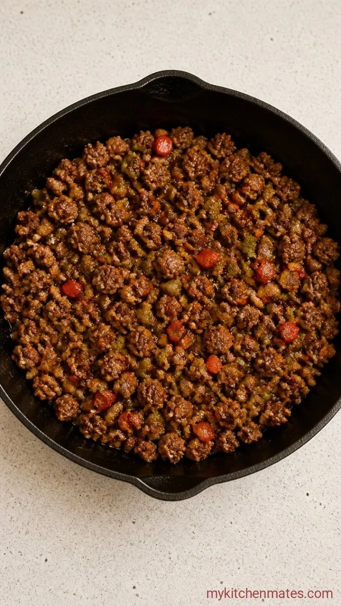 Smoky Slow Cooker Turkey Chili Step 1: Brown the Turkey and Vegetables