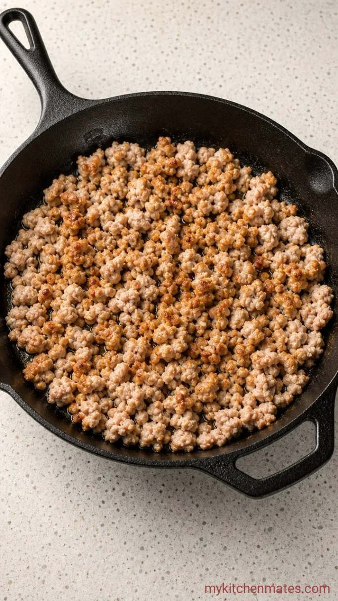 25-Minute Ground Turkey and Zucchini Skillet Step 1: Brown the Turkey