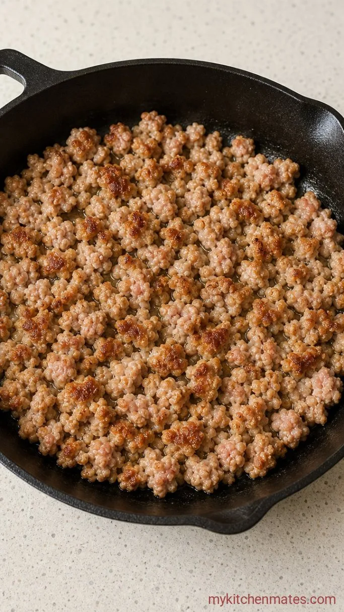 Quick One-Pan Ground Turkey Skillet Step 1: Brown the Turkey