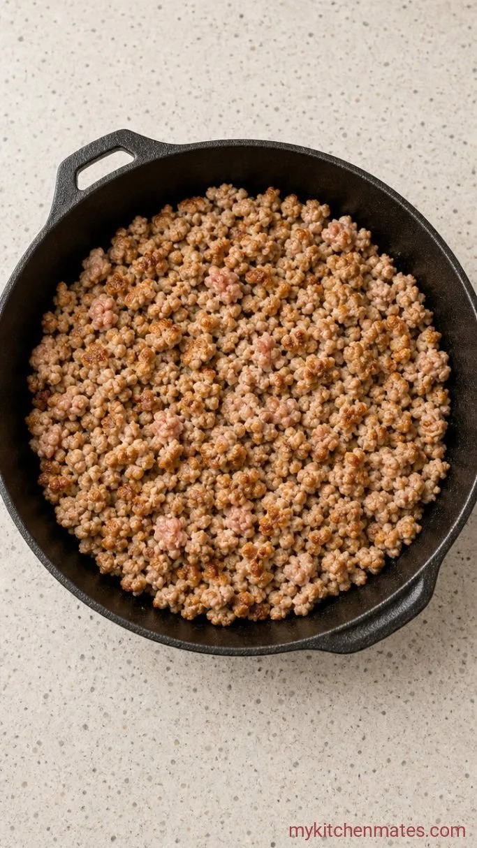 Easy Ground Turkey Taco Casserole Step 1: Brown the Turkey