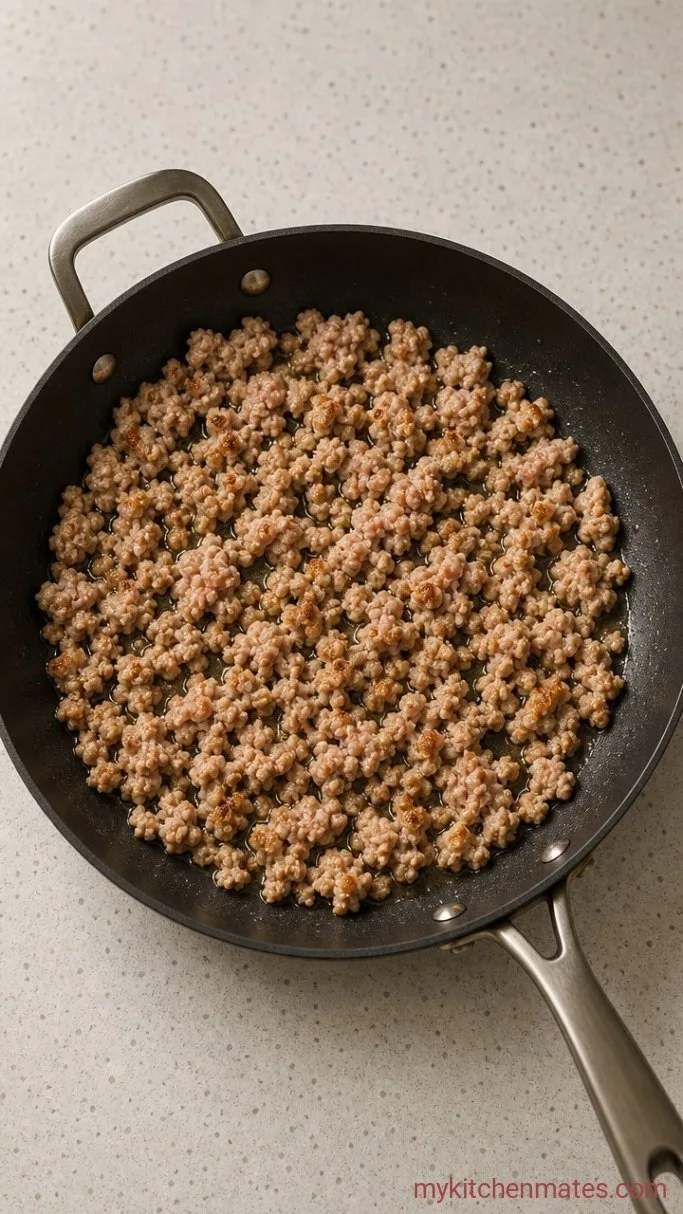 30-Minute High Protein Turkey Tacos Step 1: Brown the Turkey