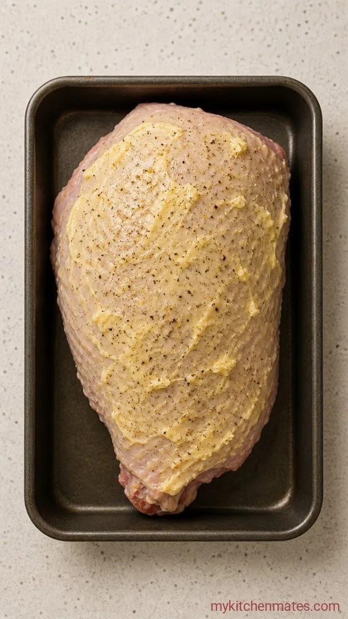 Step 1: Butter and Season the Breast