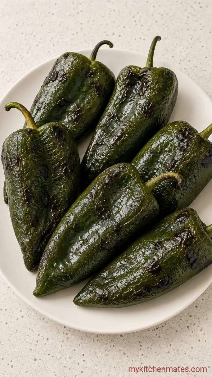 No-Fry Chili Relleno Casserole Step 1: Char and Peel the Poblanos