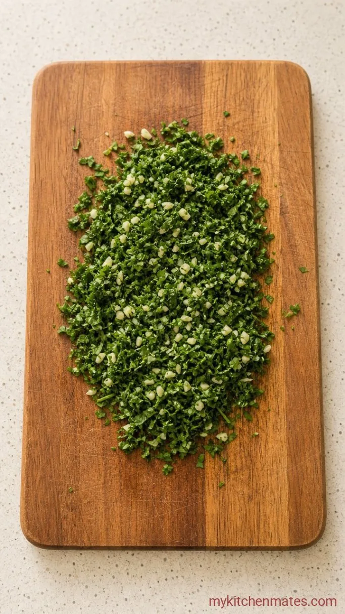 Bright and Herby Chimichurri Sauce (Ready in 5 Minutes) Step 1: Chop the Fresh Herbs and Garlic