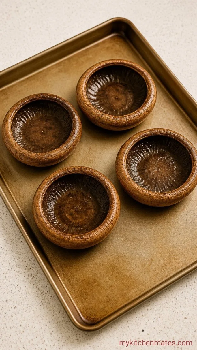 Easy Baked Stuffed Portabella Mushrooms Step 1: Clean and Oil the Mushrooms