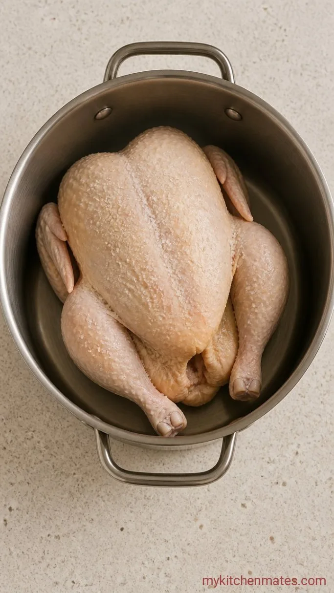 Korean Chicken Soup (Samgyetang) with Ginseng and Rice Step 1: Clean and Salt the Chicken
