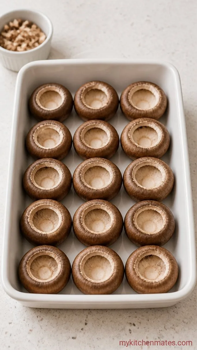 Garlicky Boursin Stuffed Mushrooms Step 1: Clean and Stem the Mushrooms