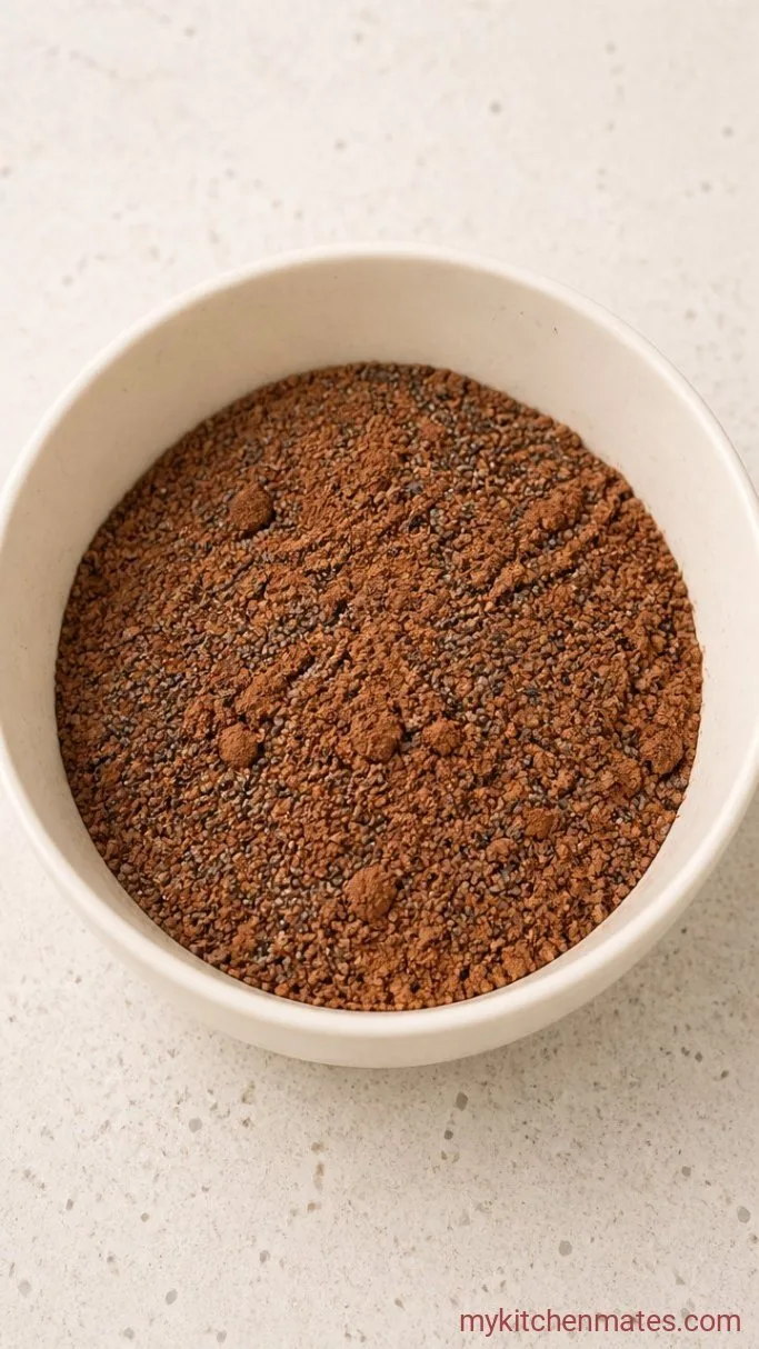 Creamy 4-Ingredient Chocolate Chia Pudding Step 1: Combine Chia Seeds and Cocoa