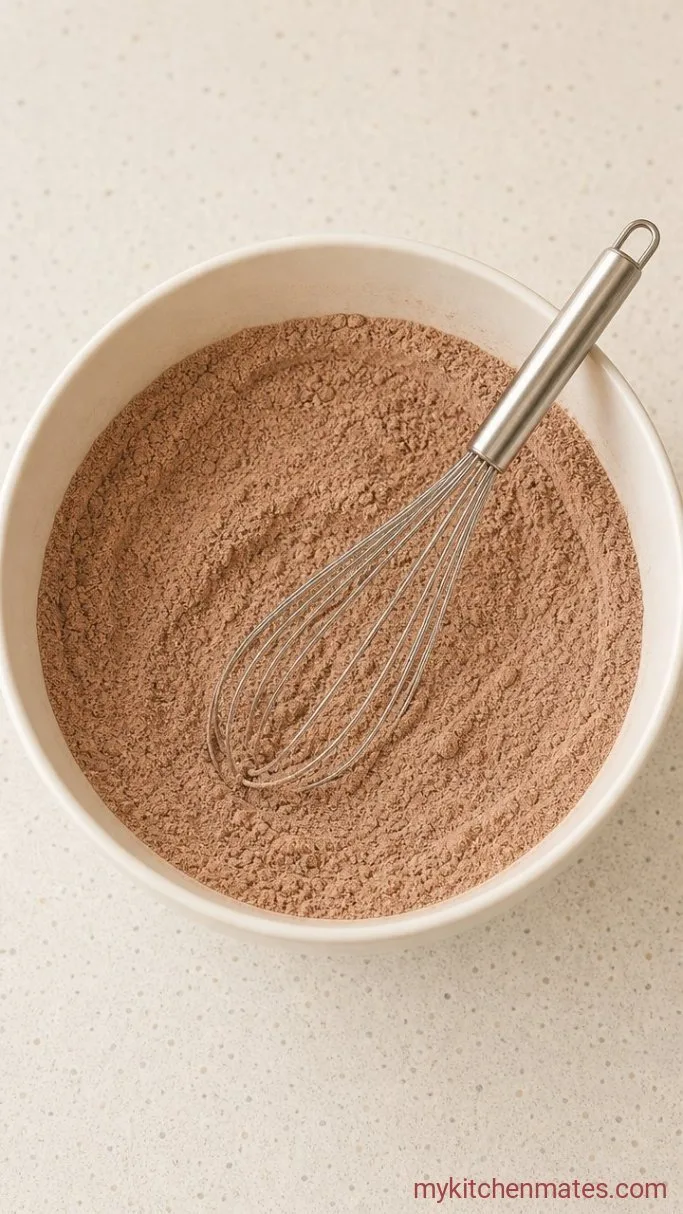 Mexican Chocolate Fiesta Cake with Spiced Dulce de Leche Step 1: Combine the Dry Ingredients