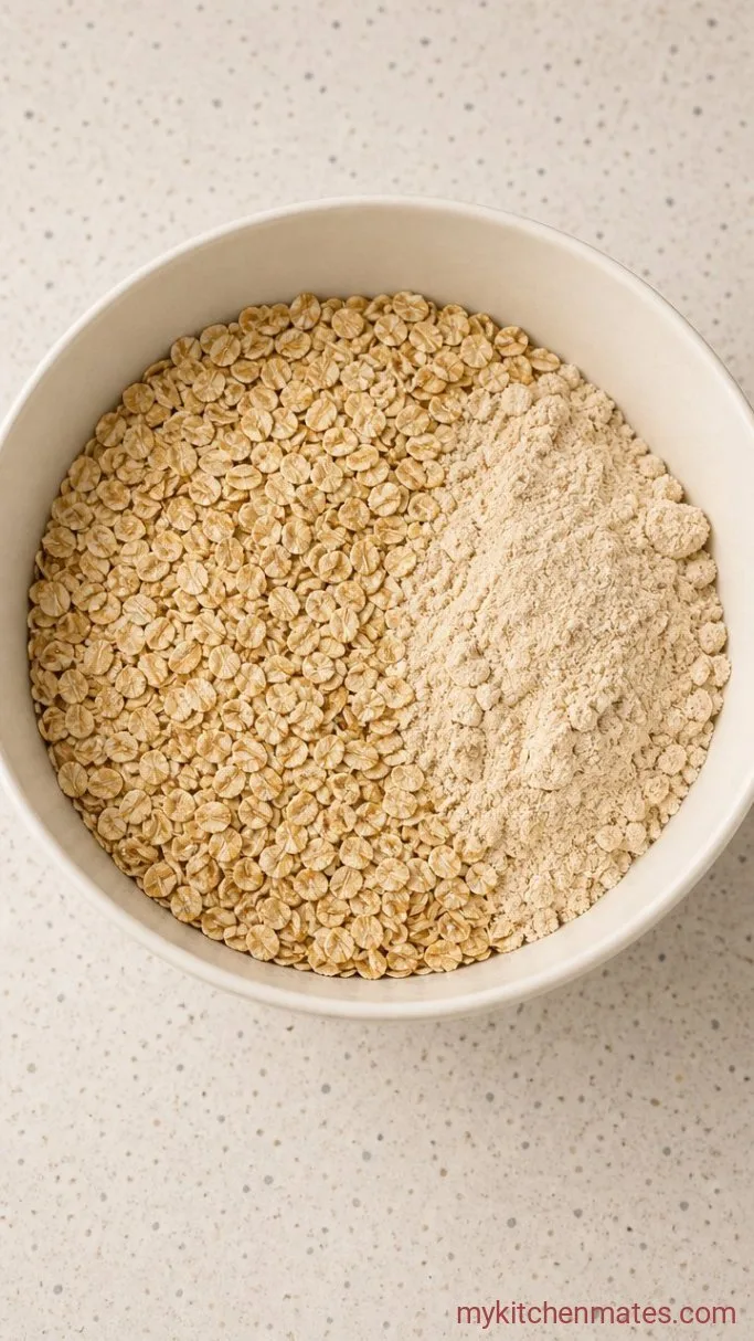 6-Ingredient Protein No Bake Cookies Step 1: Combine the Dry Ingredients