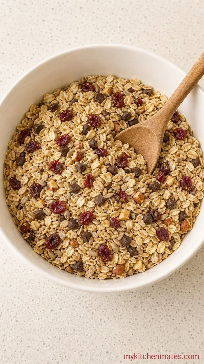 No-Bake Vegan Granola Bars (Chewy & Easy) Step 1: Combine the Dry Mix