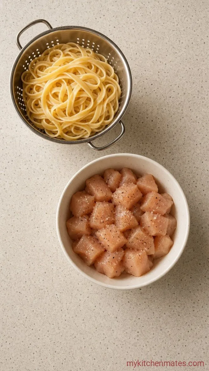Step 1: Cook the Pasta and Season the Chicken