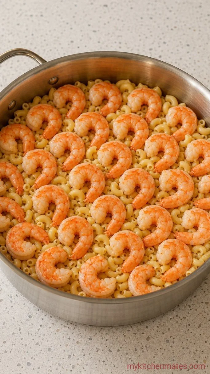 Creamy Shrimp Macaroni Salad in 20 Minutes Step 1: Cook the Pasta and Shrimp
